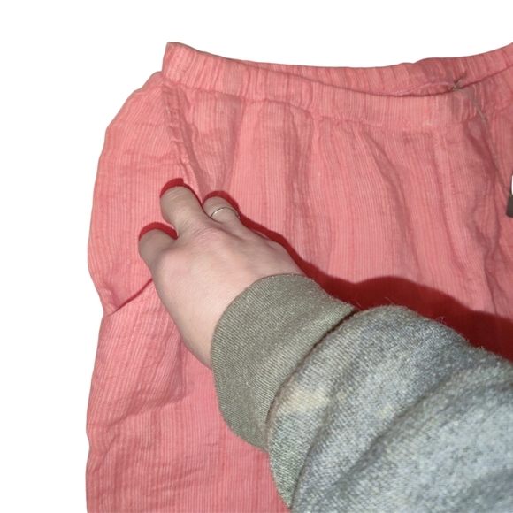 NWT Flax Floods Linen Vintage Elastic Waist High Rise Pull On Wide Leg Pants - Picture 5 of 15